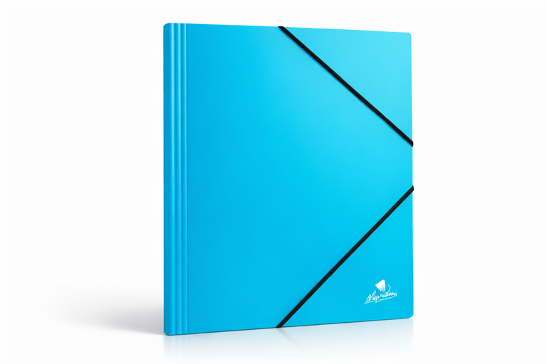 Carpeta con gomas y solapas azul pastel