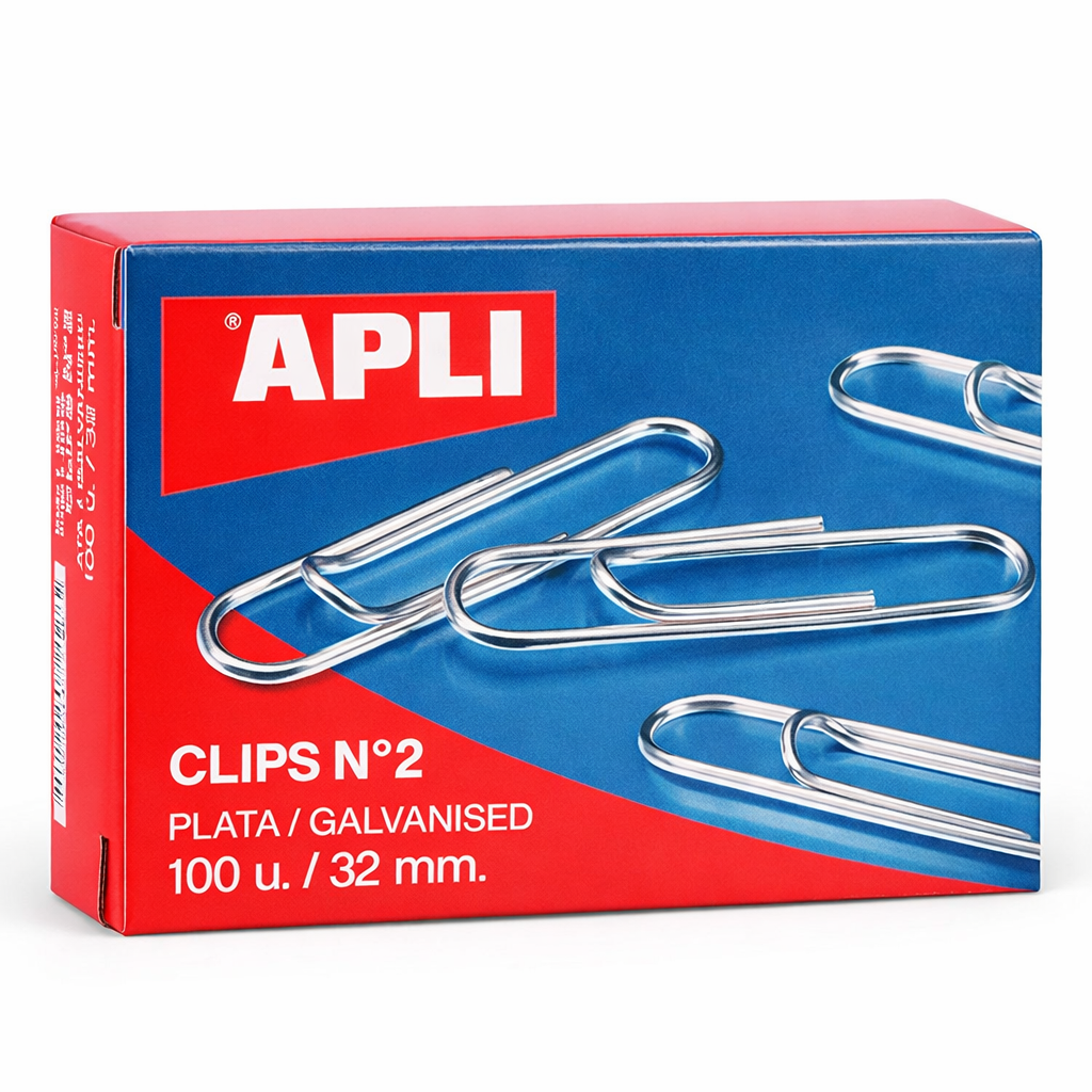 Apli clips plateados nº 2